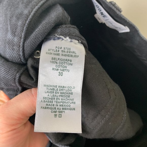 RE/DONE Originals High Rise Loose Washed Black With Rips 30 - Picture 9 of 9